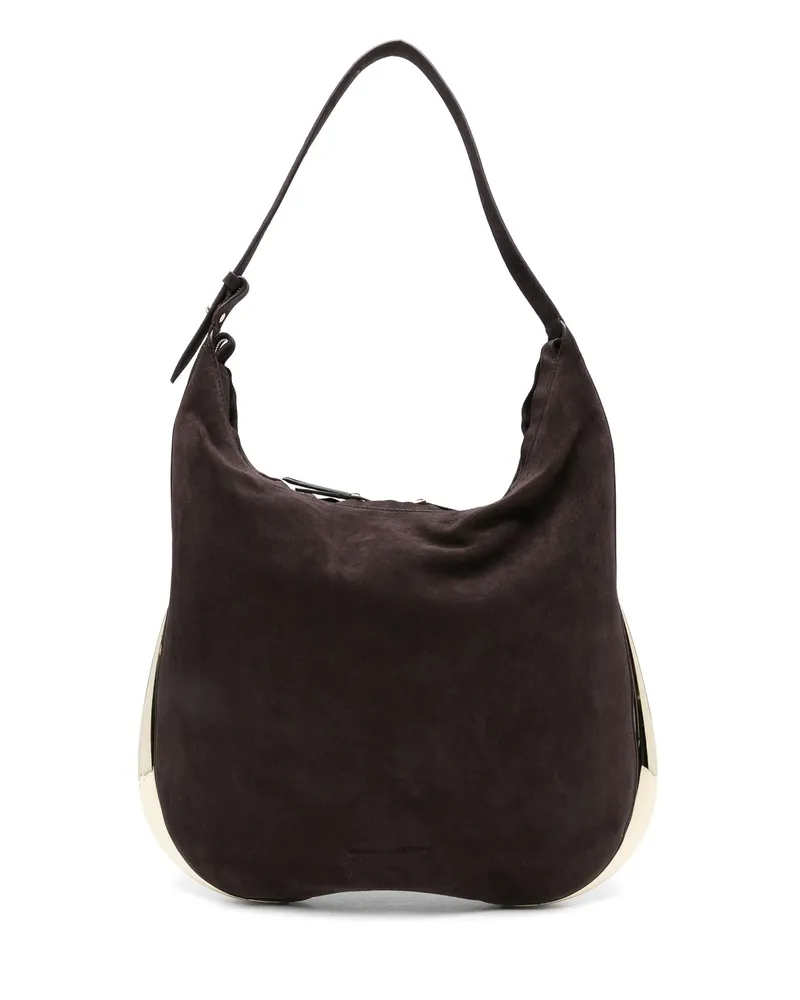 Benedetta Bruzziches Suede Shoulder Bag Brown