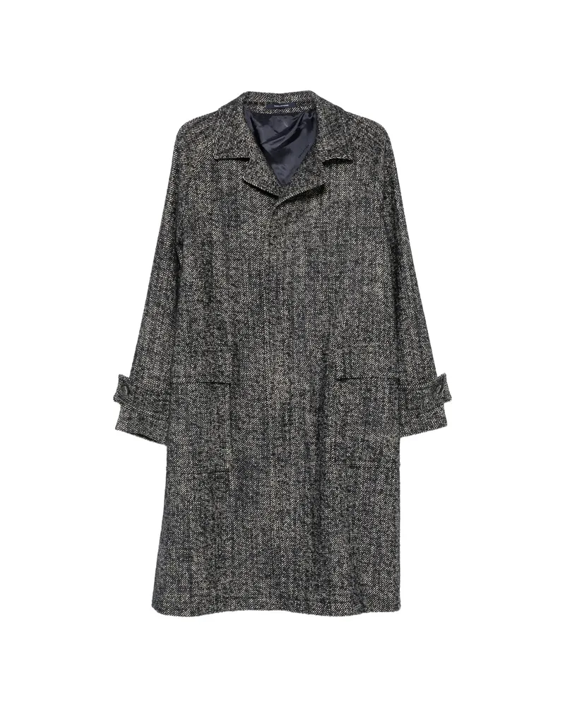 Tagliatore Herringbone-pattern Button-fastening Coat Blue