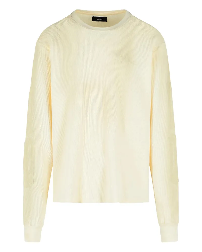 Amiri Bones Ribbed Logo T-shirt Neutrals