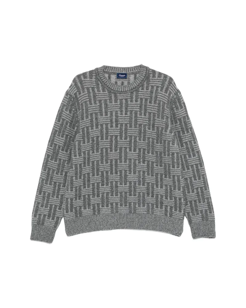 Drumohr  Basket-weave Crew-neck Sweater Grey