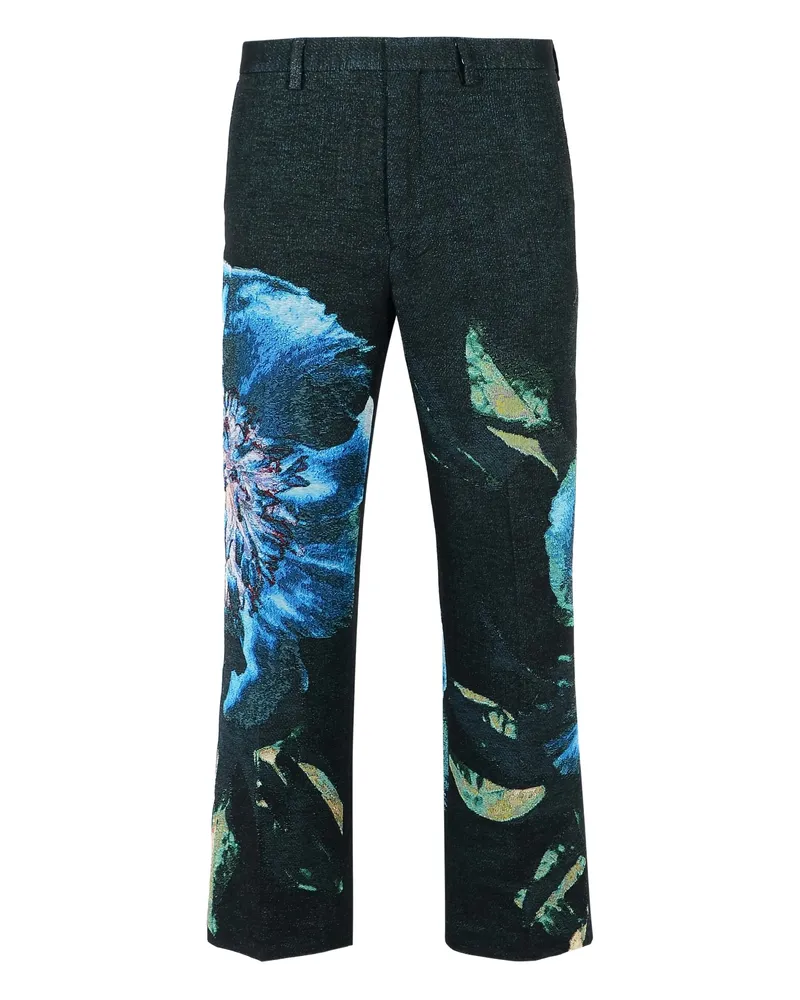 Dries van Noten Panvel Floral-print Trousers Black