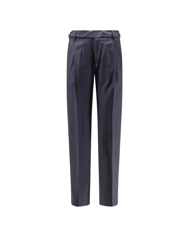 Dolce & Gabbana Pinstripe Wool Trousers Black
