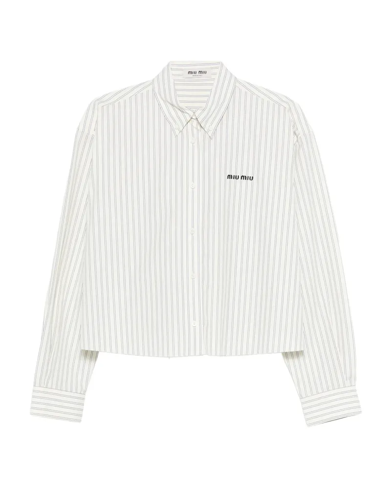 Miu Miu Striped Poplin Shirt Yellow