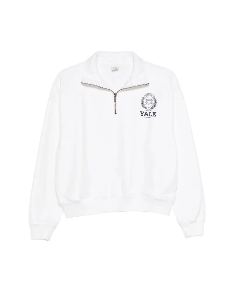 SPORTY & RICH Essie Zip Graphic-print Sweatshirt White