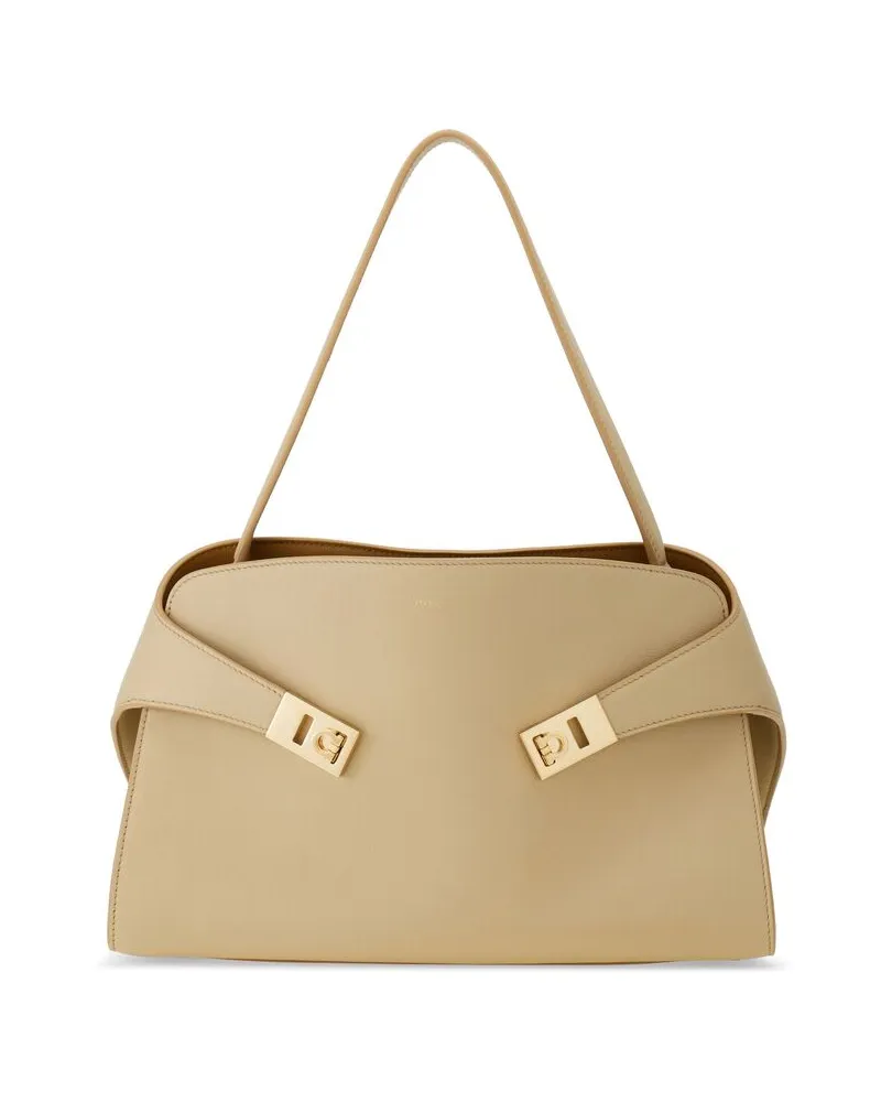 Ferragamo Small Hug Shoulder Bag Neutrals