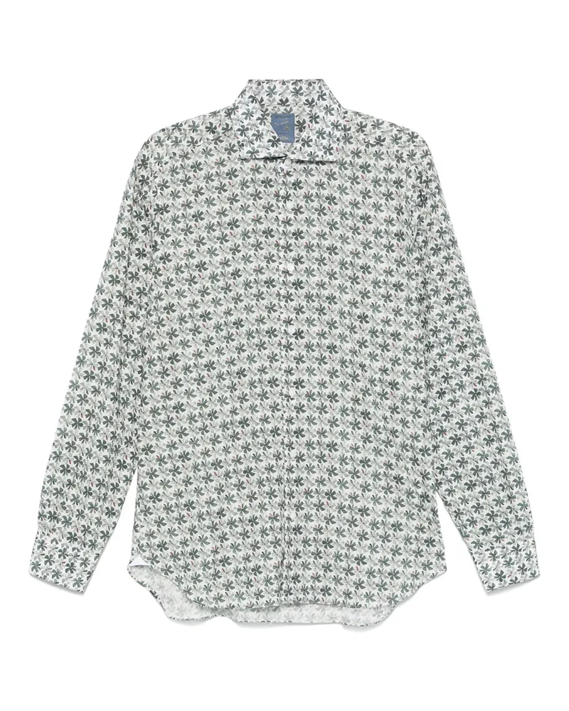 BARBA Floral-print Shirt White