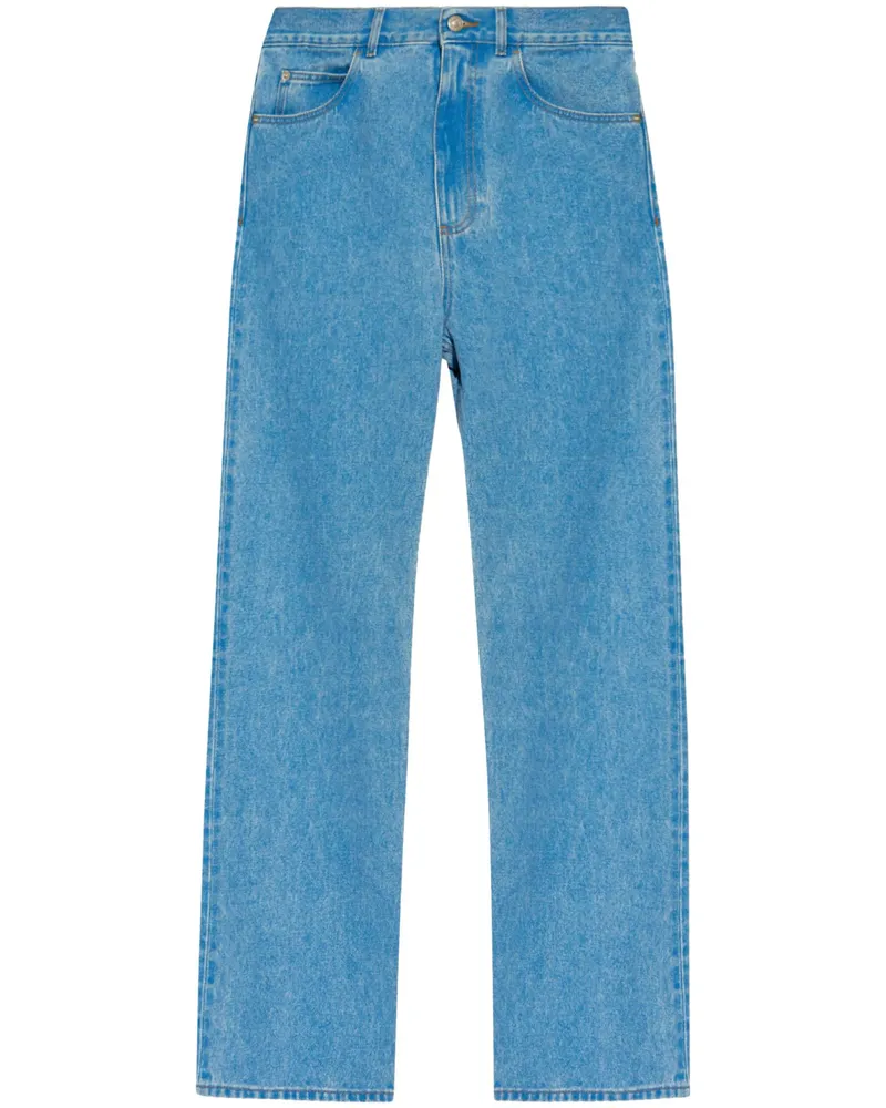 Marni Logo-patch Cotton Jeans Blue