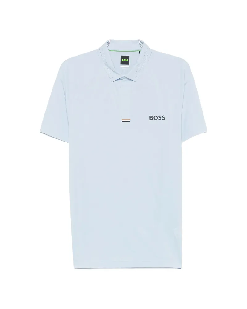 HUGO BOSS Logo-print Polo Shirt Blue