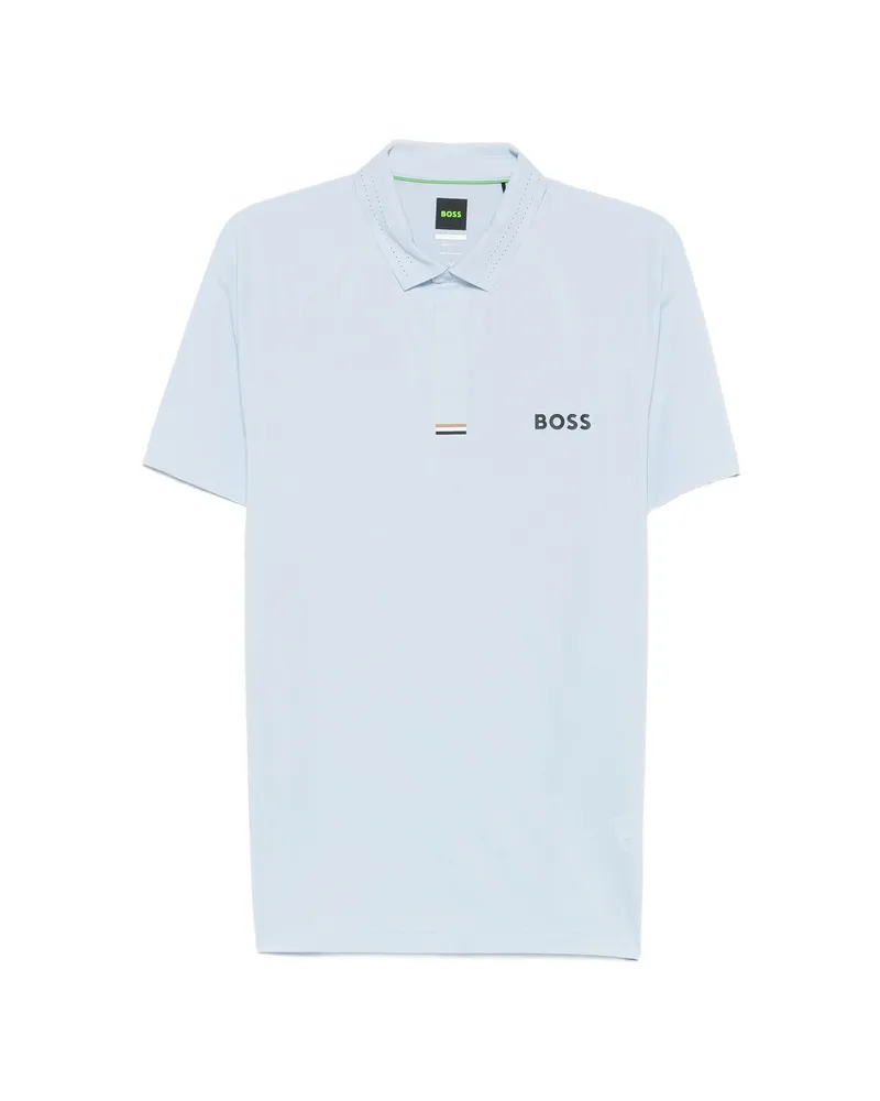 HUGO BOSS Logo-print Polo Shirt Blue