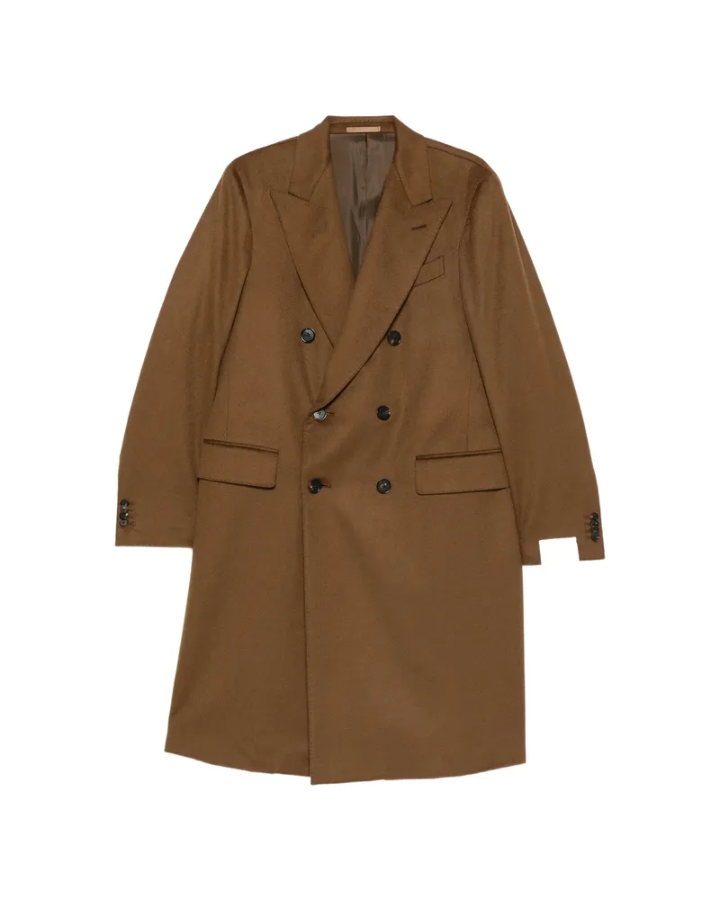 Caruso Aida Double-breasted Coat Brown
