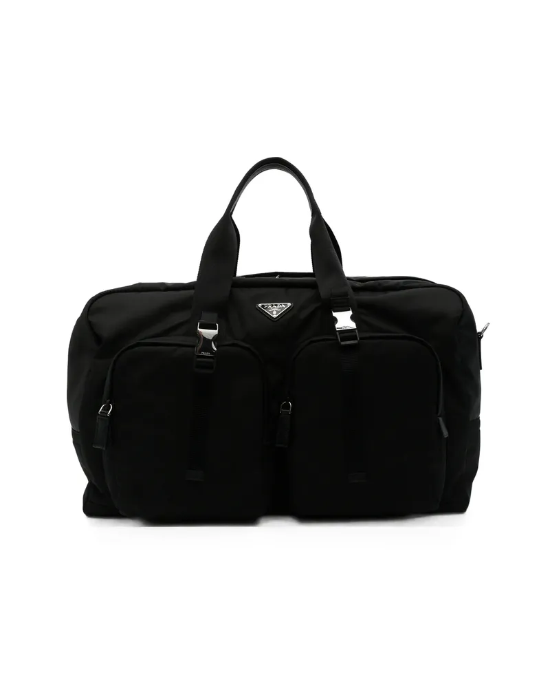 Prada Re-Nylon Logo-plaque Luggage Bag Black