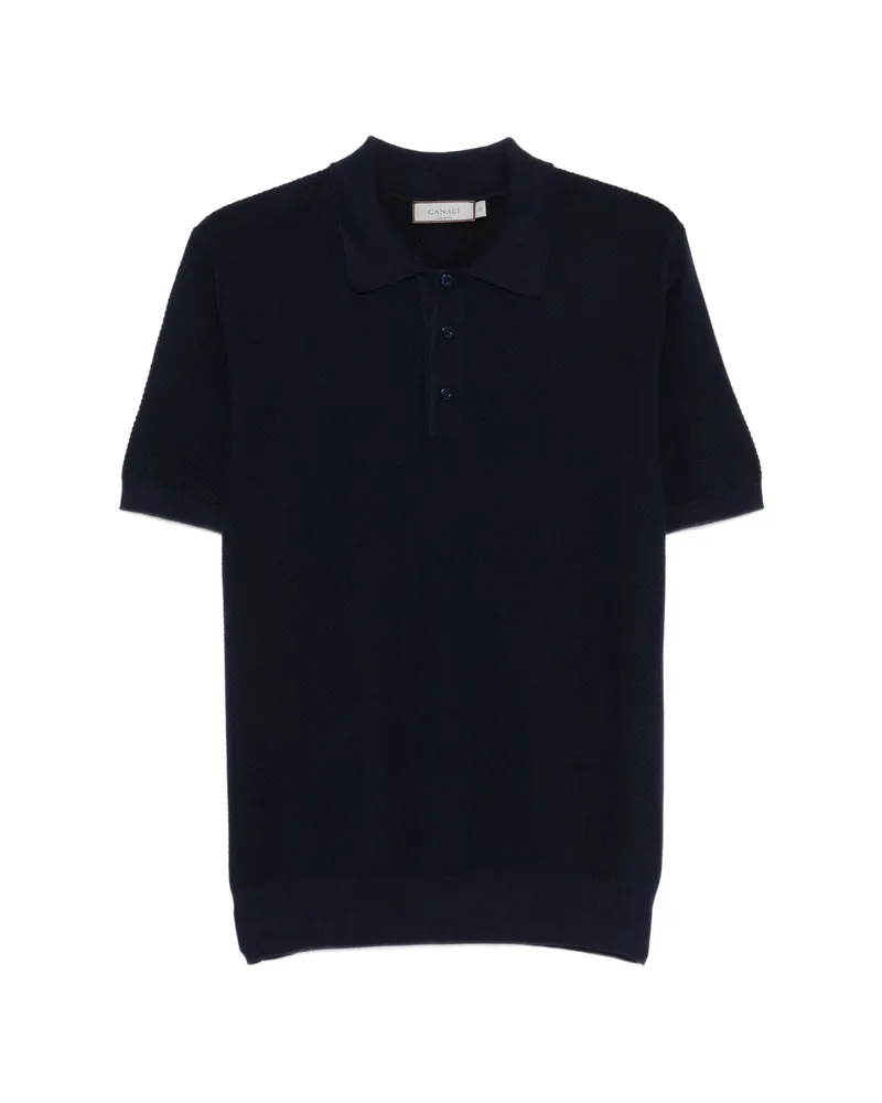 Canali Buttoned Polo Shirt Blue