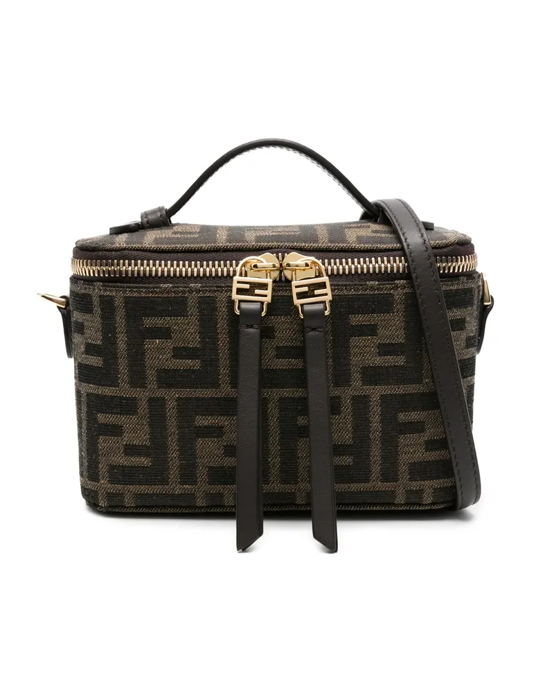 Fendi Vanity FF-pattern Top-handle Mini Bag Brown