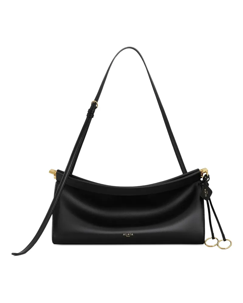 Alaïa Le Click East West Medium Bag In Calfskin Black
