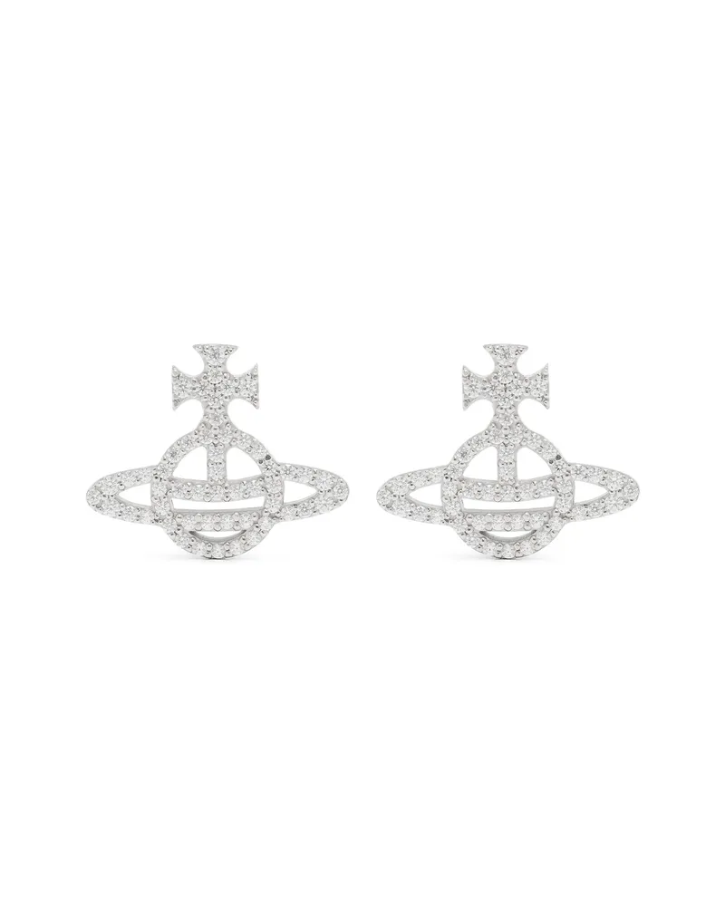 Vivienne Westwood Calliope Embellished Orb-plaque Earrings Silver