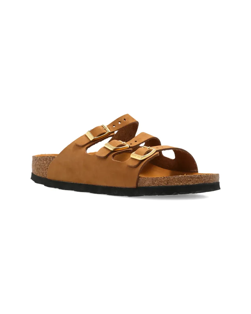 Birkenstock Florida Fresh Suede Flat Sandals Brown