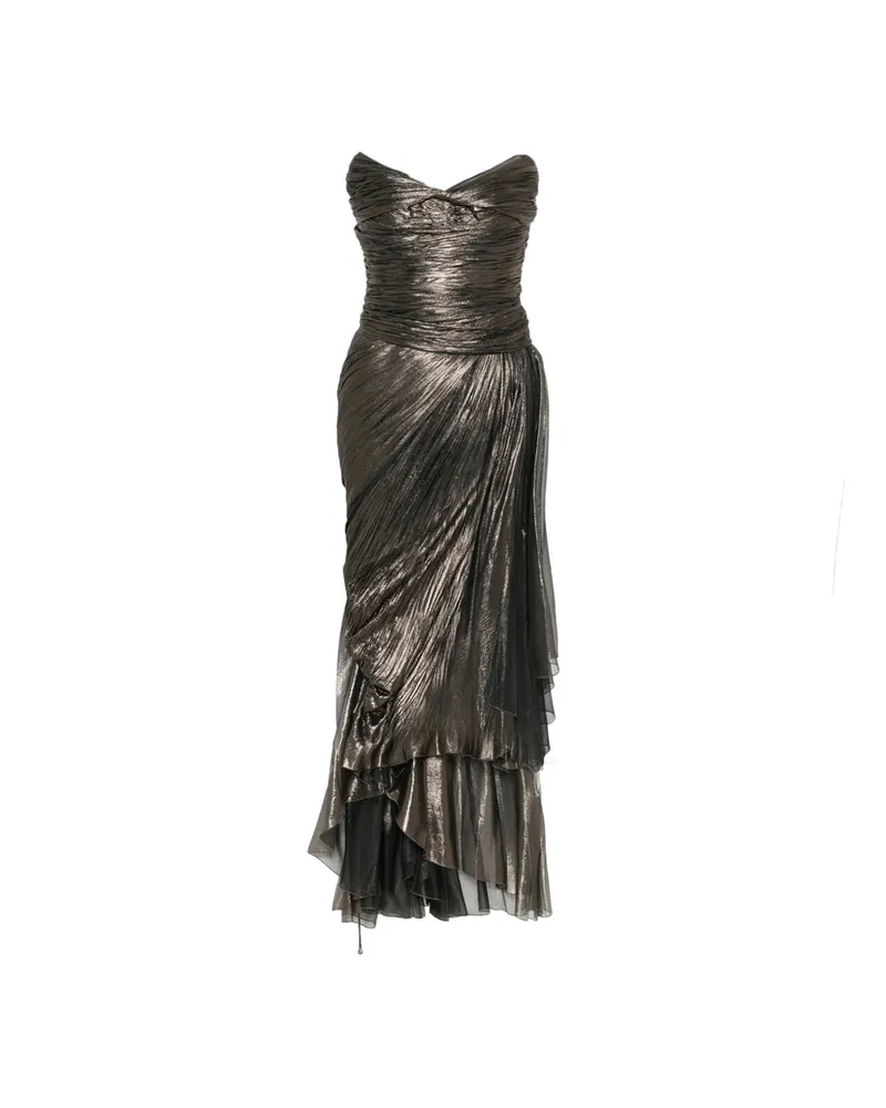 Maria Lucia Hohan Metallic-effect Lace-up Dress Grey