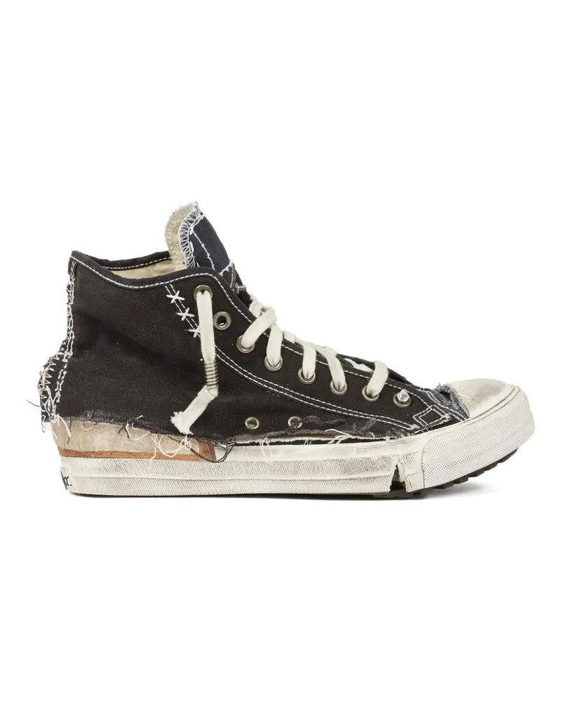 Maison Margiela Distressed High-top Sneakers Black