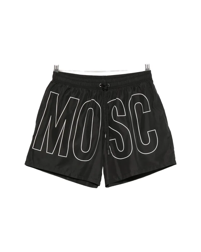 Moschino Logo-print Drawstring Swim Shorts Black