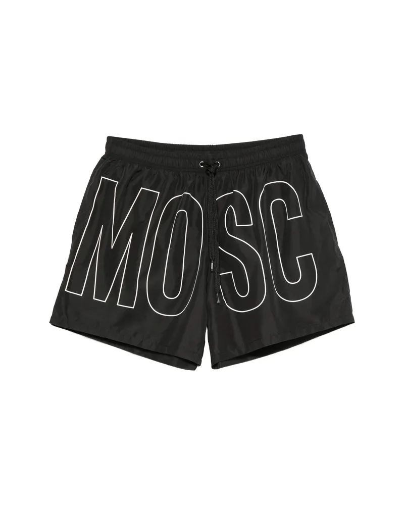 Moschino Logo-print Drawstring Swim Shorts Black