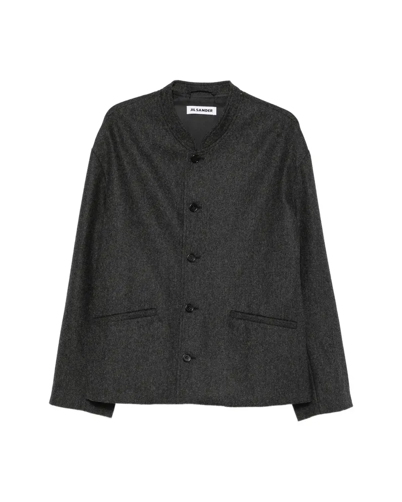 Jil Sander Band-collar Single-breasted Jacket Grey
