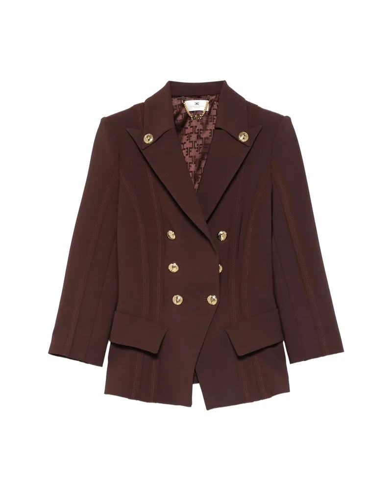 Elisabetta Franchi Double-breasted Blazer Brown