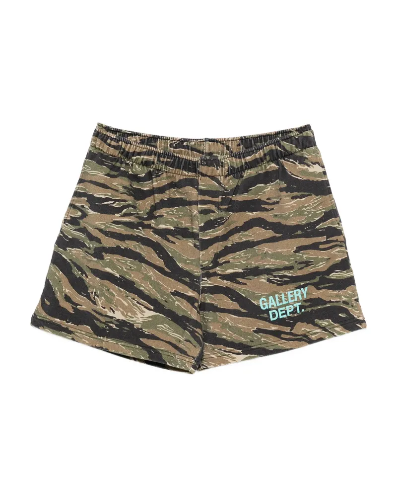 GALLERY DEPT. X Josué Thomas Elasticated Camouflage-pattern Track Shorts Green