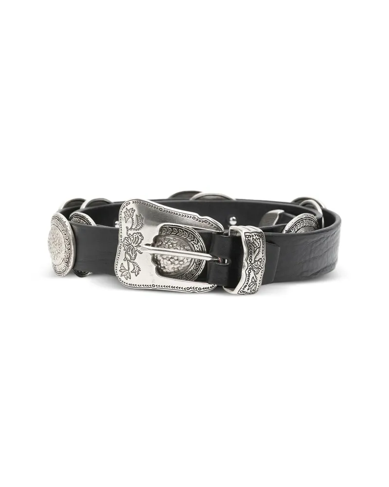 ERALDO Engraved-buckle Belt Black