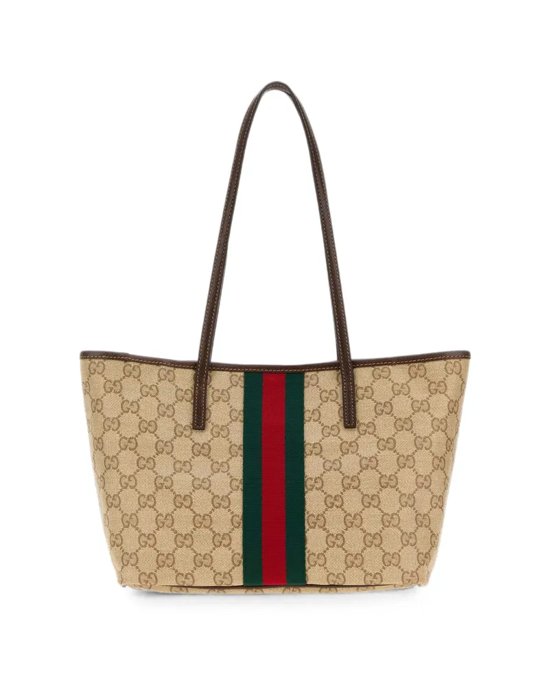 Gucci Small Tribeca Web-stripe Tote Bag Neutrals