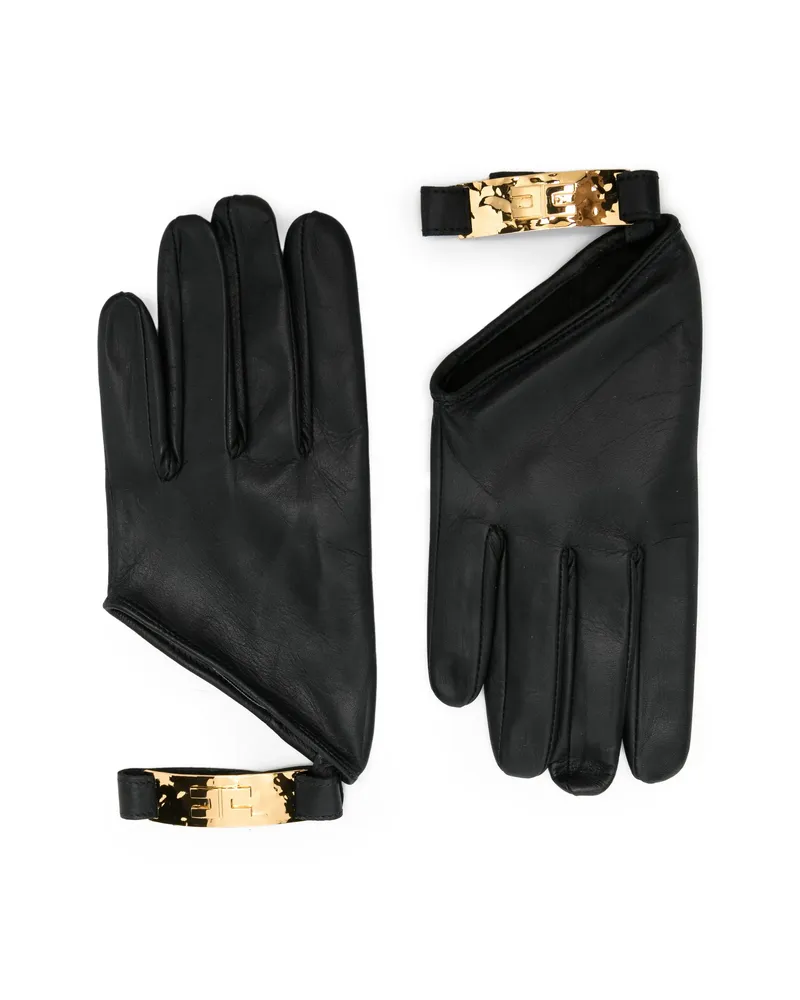 Elisabetta Franchi Cut-out Buckle Gloves Black