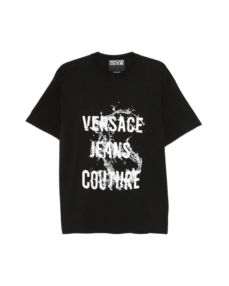 Versace Jeans Graphic-lettering T-shirt Black