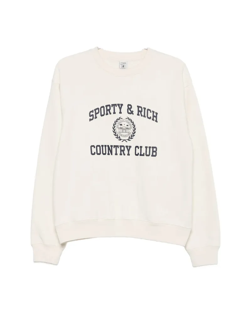 SPORTY & RICH Logo-print Sweater Neutrals