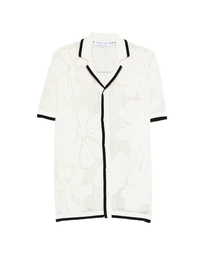 Maison Labiche Beurert Flowers Contrast-trim Shirt White