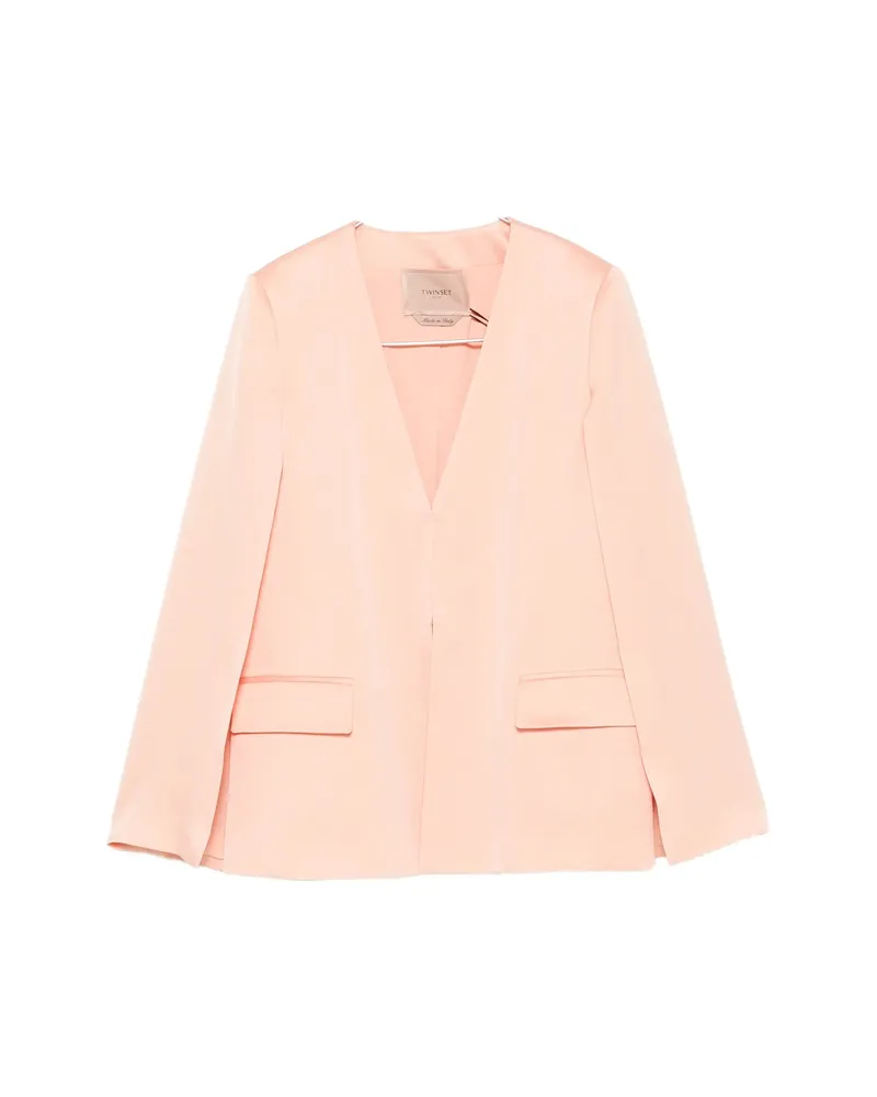 Twin-Set V-neck Pockets Blazer Orange