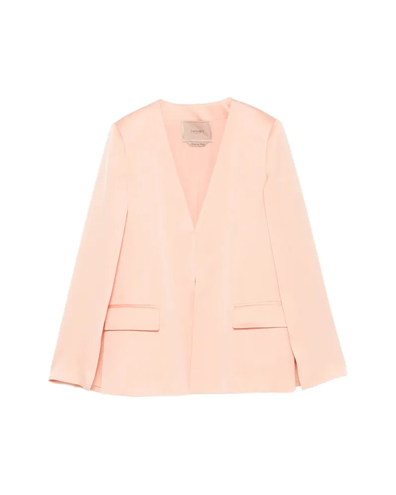 Twin-Set V-neck Pockets Blazer Orange