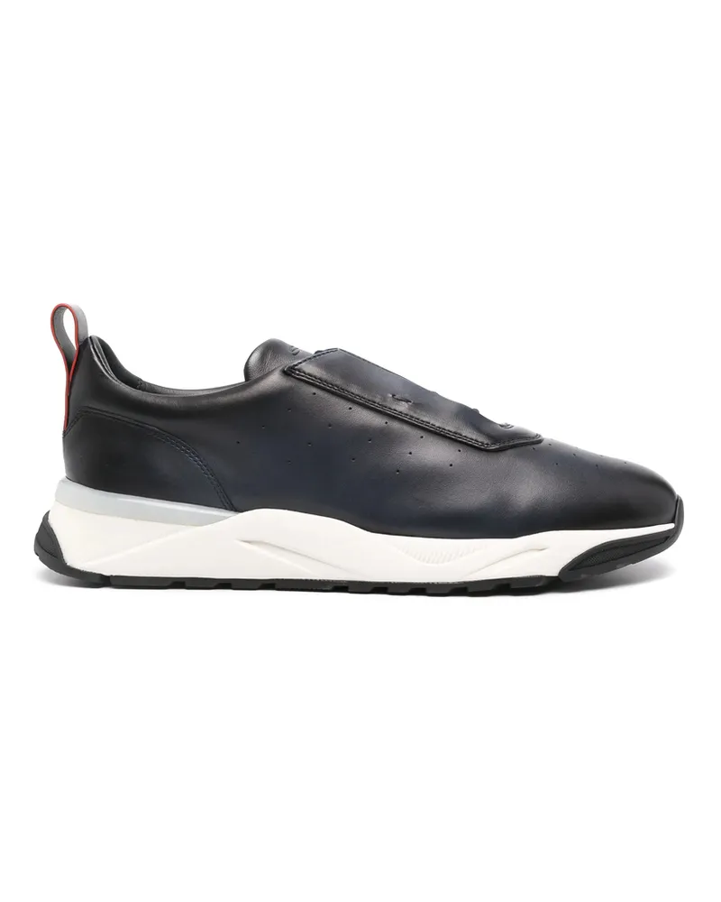 Santoni Leather Sneakers Blue