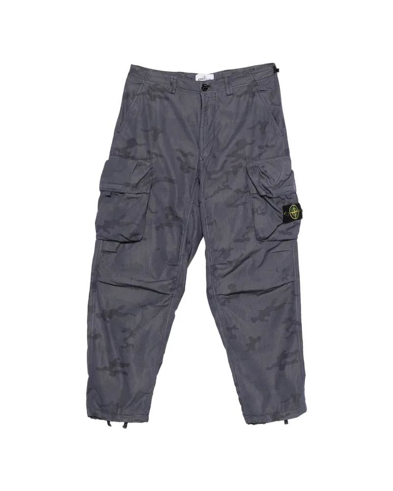 Stone Island Camouflage-print Ripstop Cargo Pants Blue