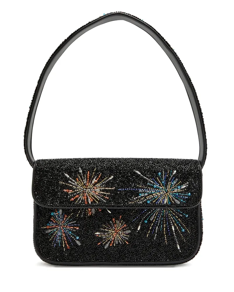 STAUD Beaded-firework Shoulder Bag Black