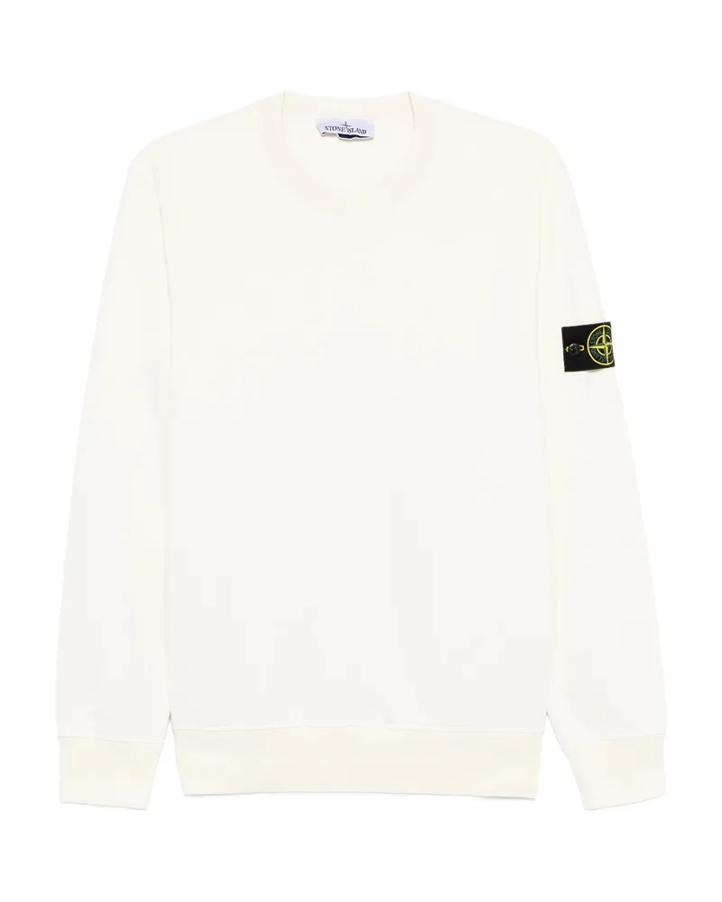 Stone Island Logo Badge Sweatshirt White