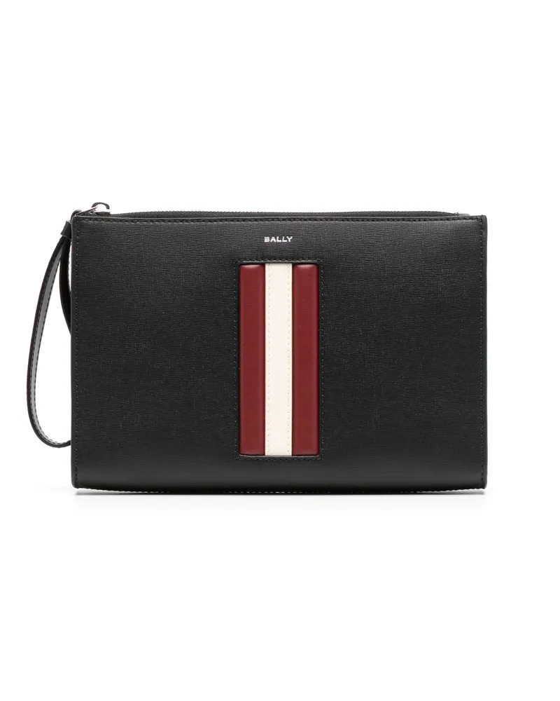 Bally Panel-detail Leather Clutch Bag Black