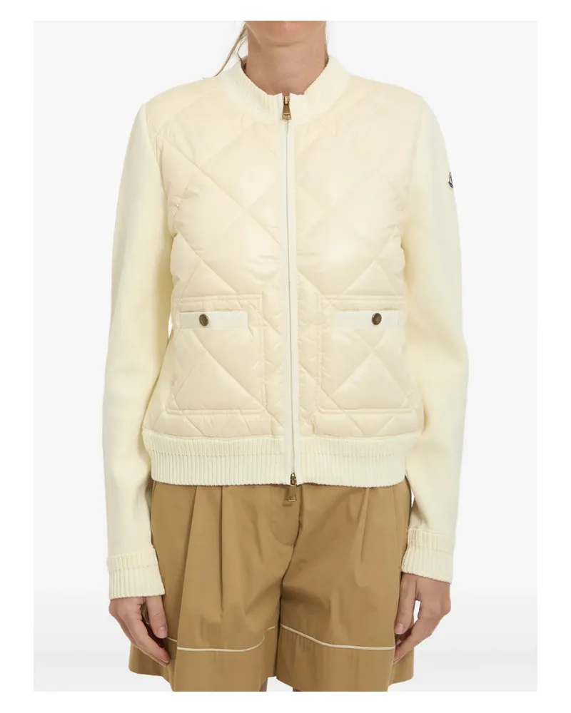 Moncler Diamond-quilted Padded Jacket White
