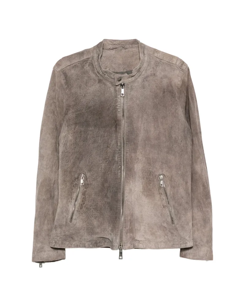 Giorgio Brato Zip-up Suede Jacket Grey