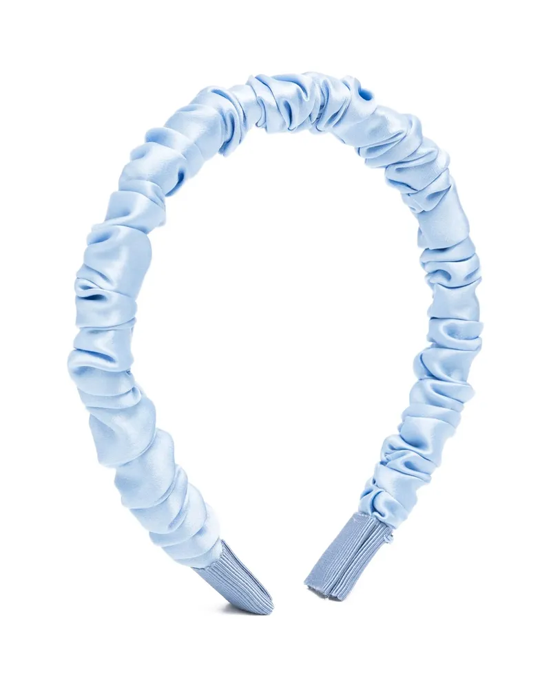 Jennifer Behr Ruched Satin Headband Blue