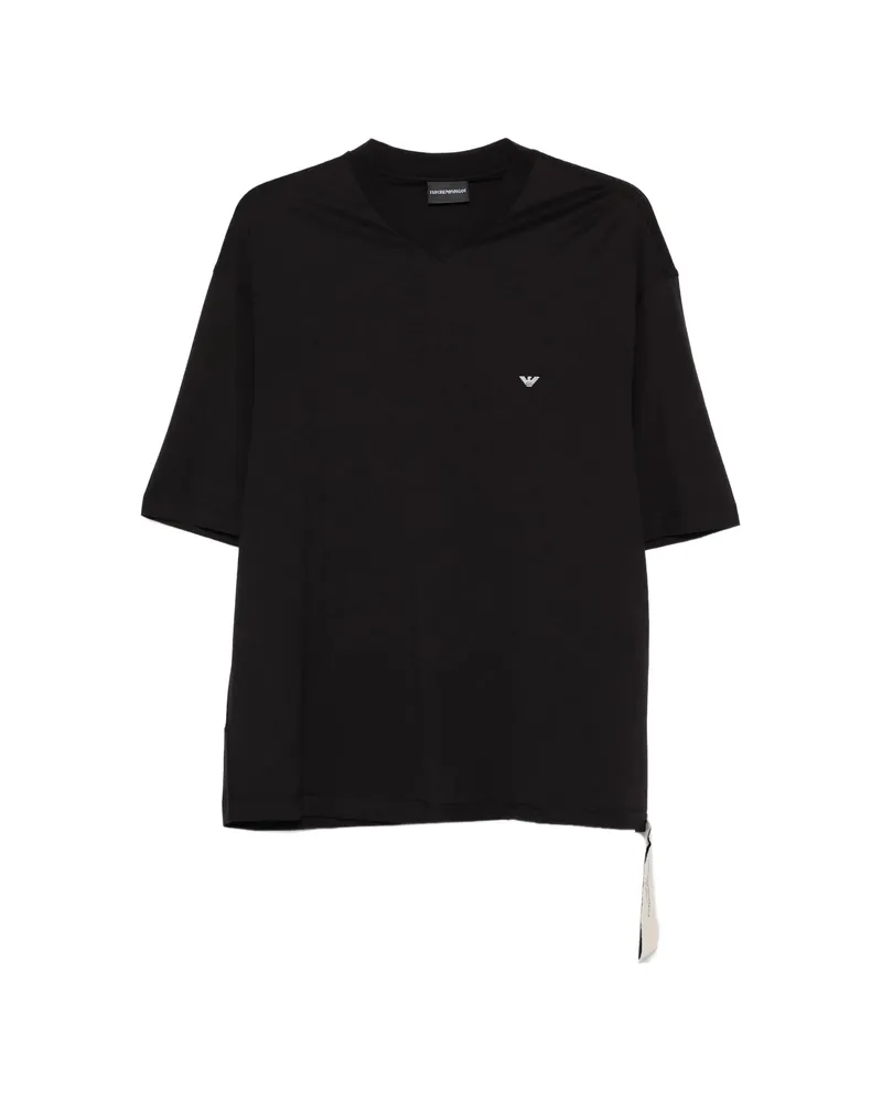 Emporio Armani V-neck Logo T-shirt Black