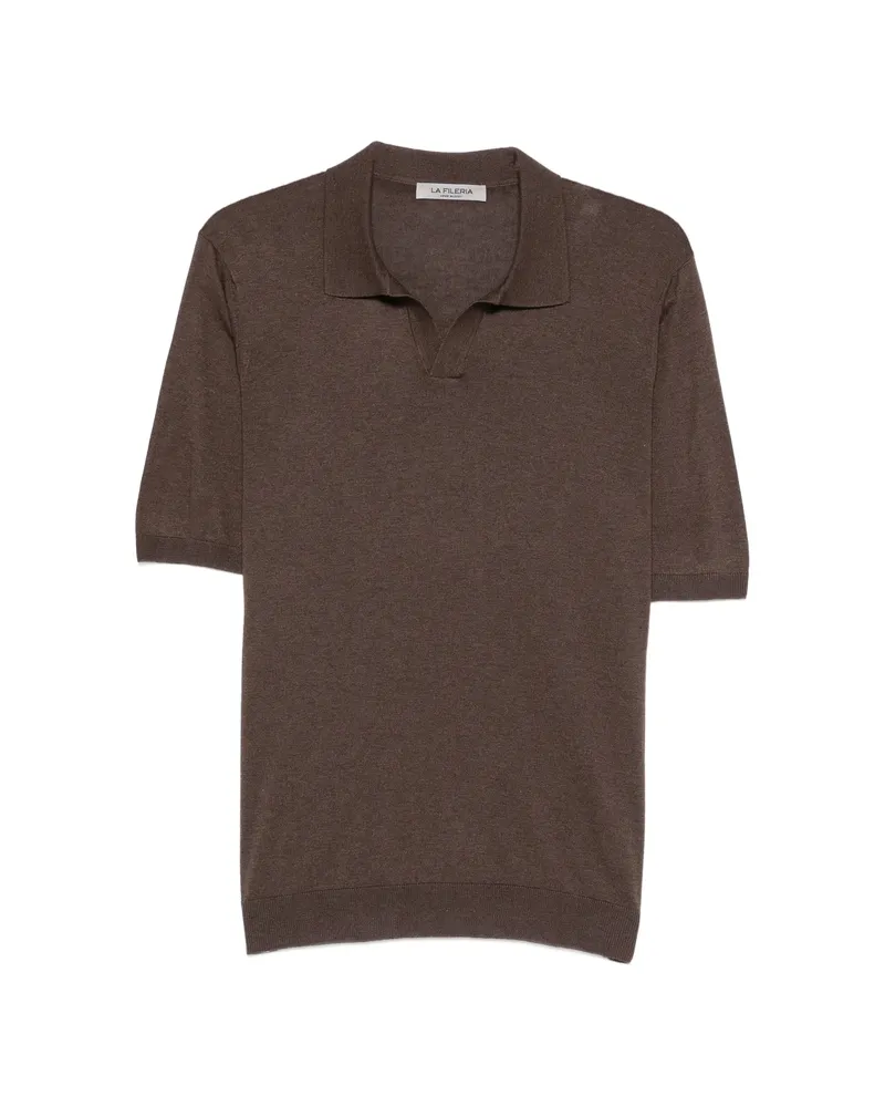 La Fileria Pointelle T-shirt Brown