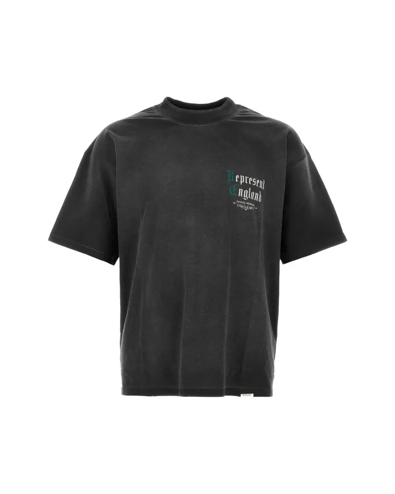 REPRESENT Logo-print Dropped-shoulder T-shirt Black