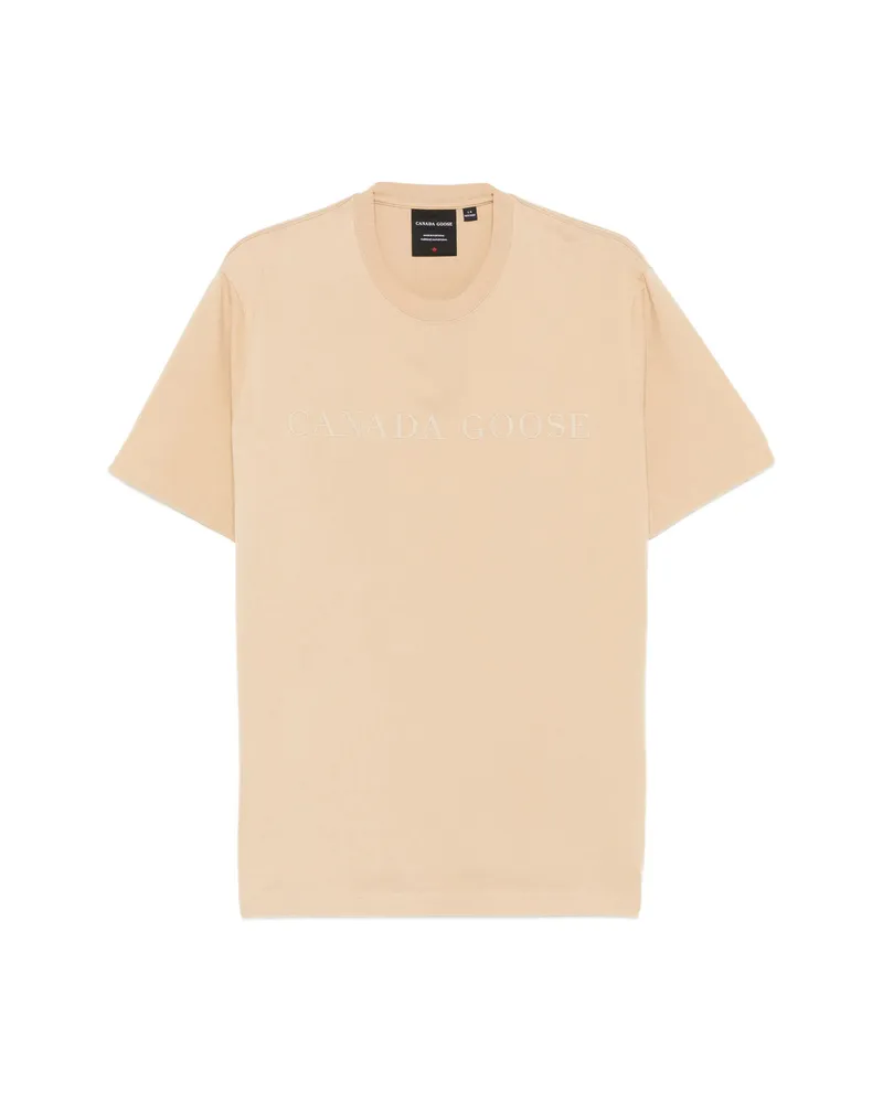 Canada Goose Logo-embroidered T-shirt Neutrals