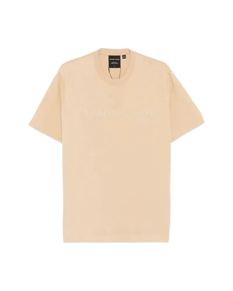 Canada Goose Logo-embroidered T-shirt Neutrals