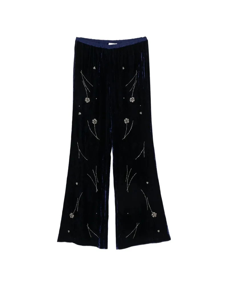 forte_forte Crystal-embellished Palazzo Pants Blue