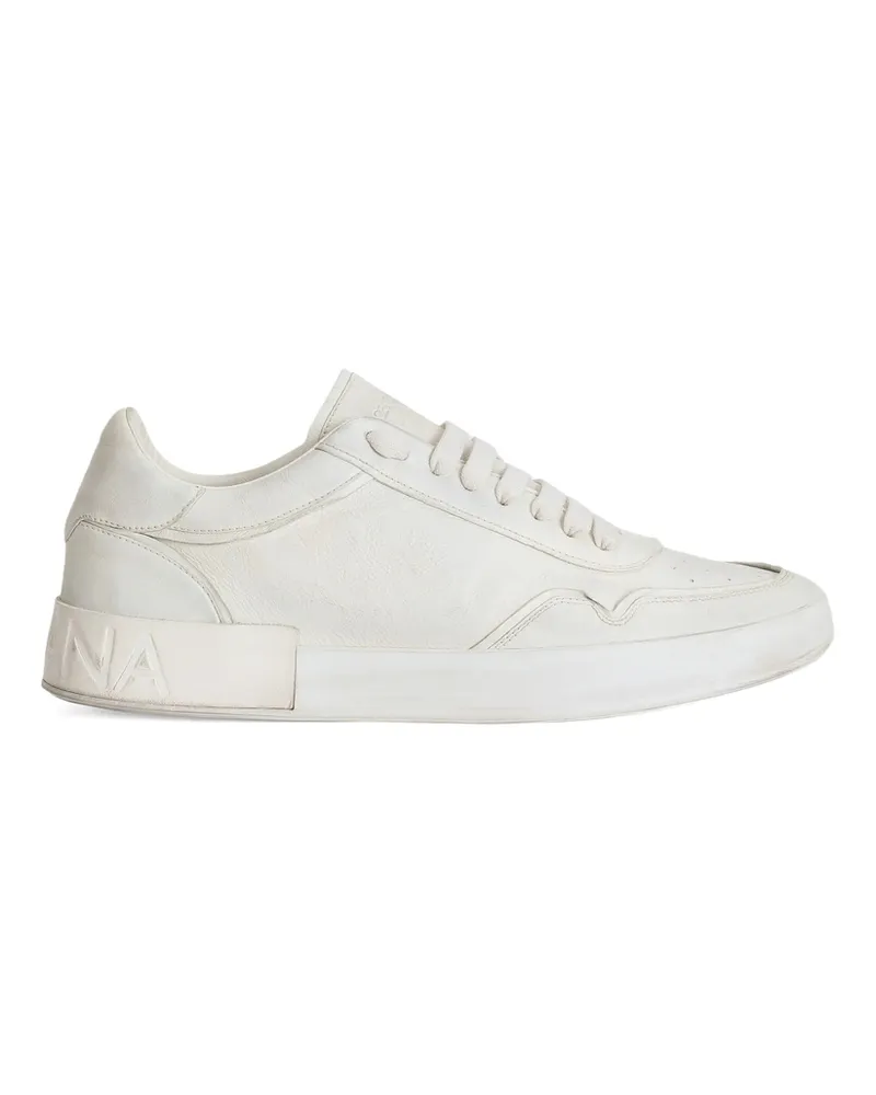 Dolce & Gabbana Portofino Leather Lace-up Trainers White